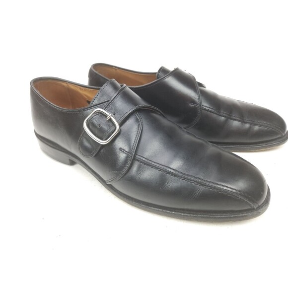 Allen Edmonds Men's Concord Leather Monk Strap Black Bicycle Toe Shoes 7.5 D - Picture 4 of 12